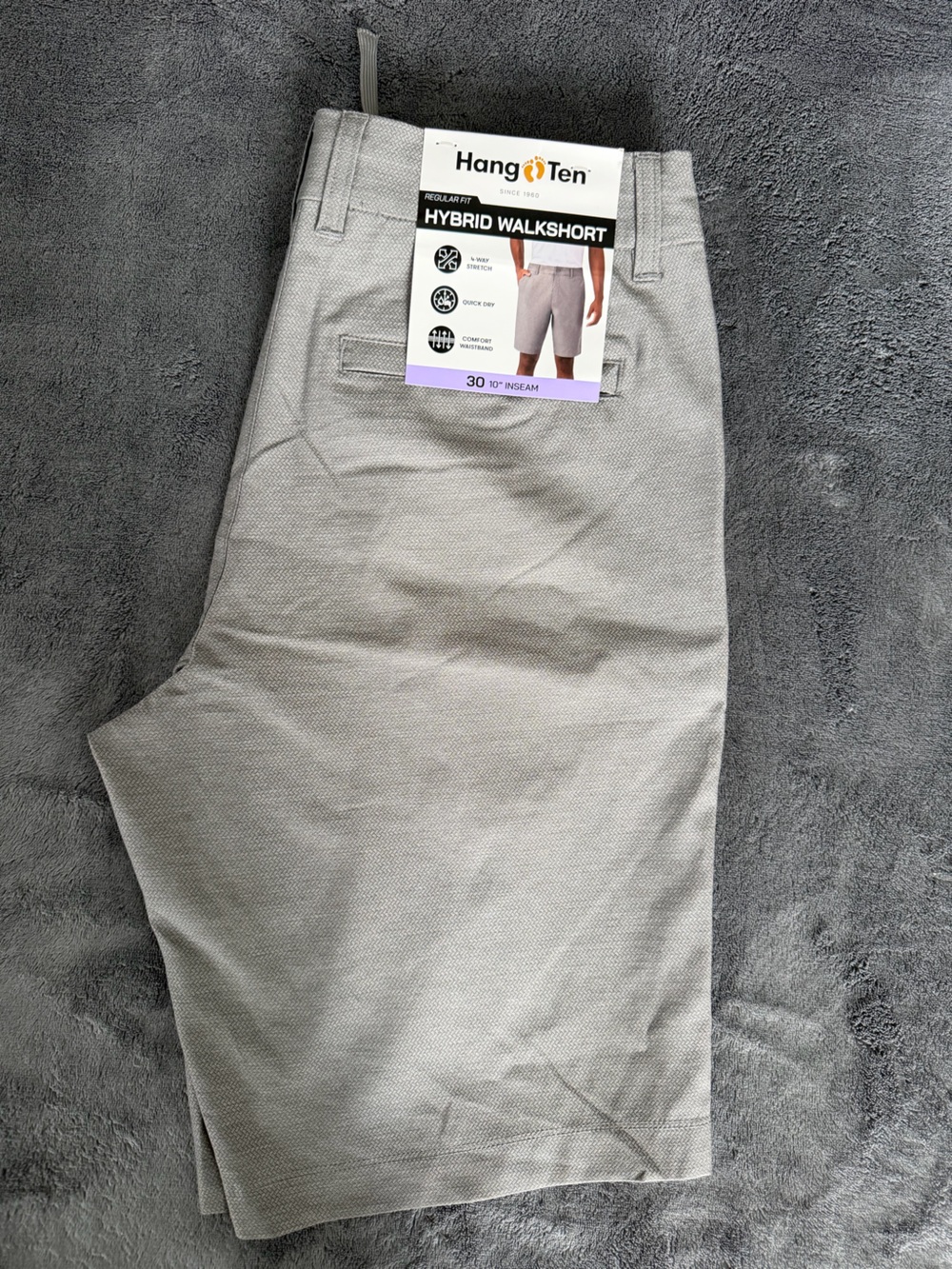 Hang Ten Light Gray Hybrid Walkshorts